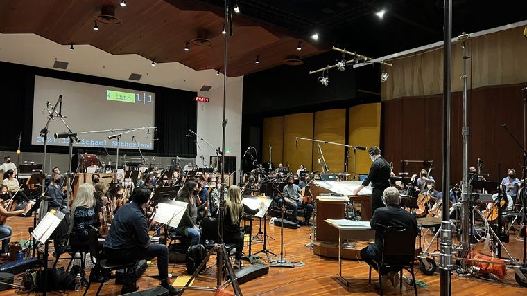 Orchestra recording at the Warner Bros Eastwood Scoring Stage